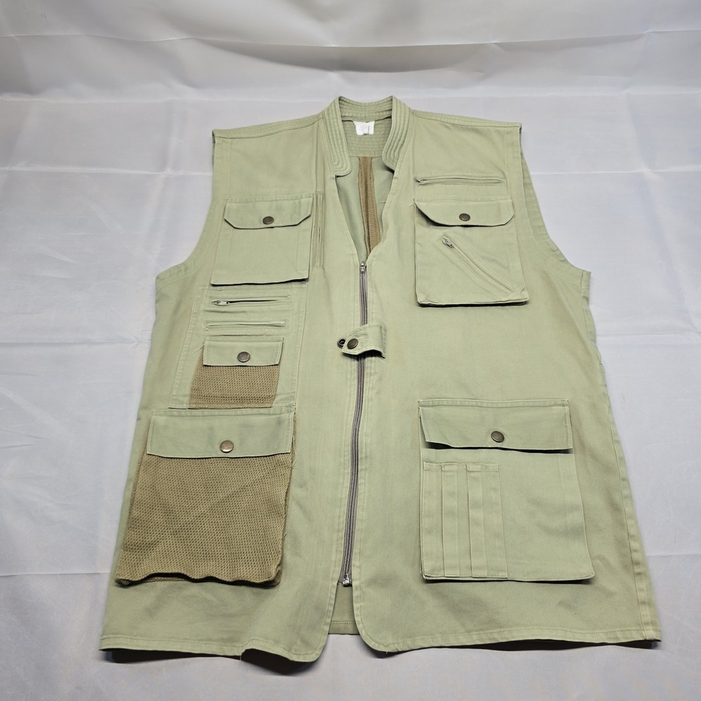VTG Safari‎ Journalist Travel Cargo Hunting Vest Fishing Army Green Large Mesh